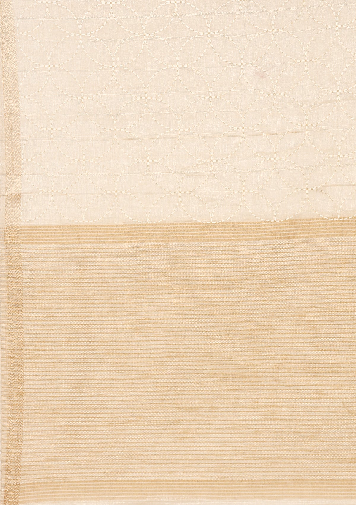 Cream Fancy Embroidery Tussar Saree - Taashi