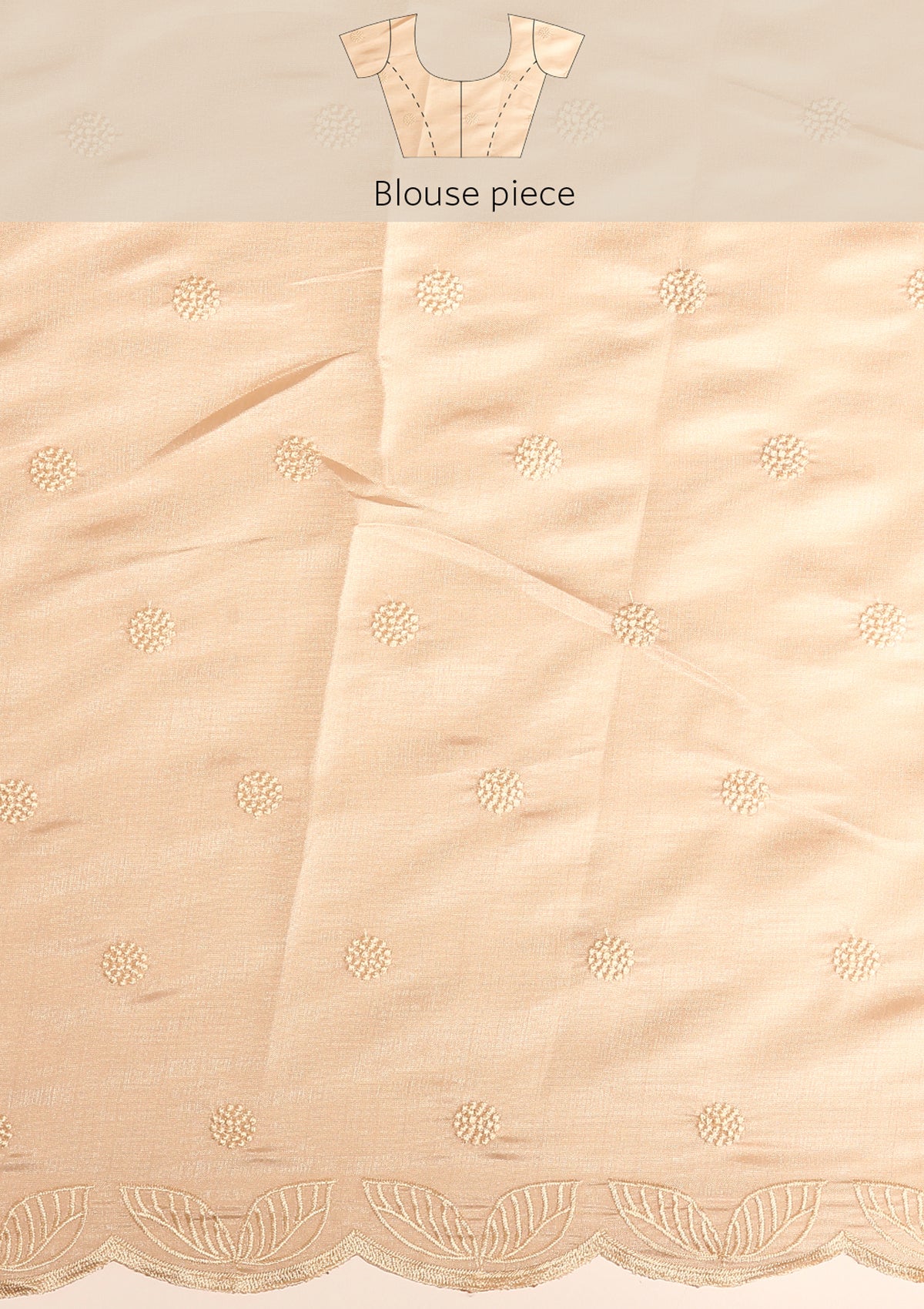 Cream A/O Floral Embroidered Tussar Saree - Taashi