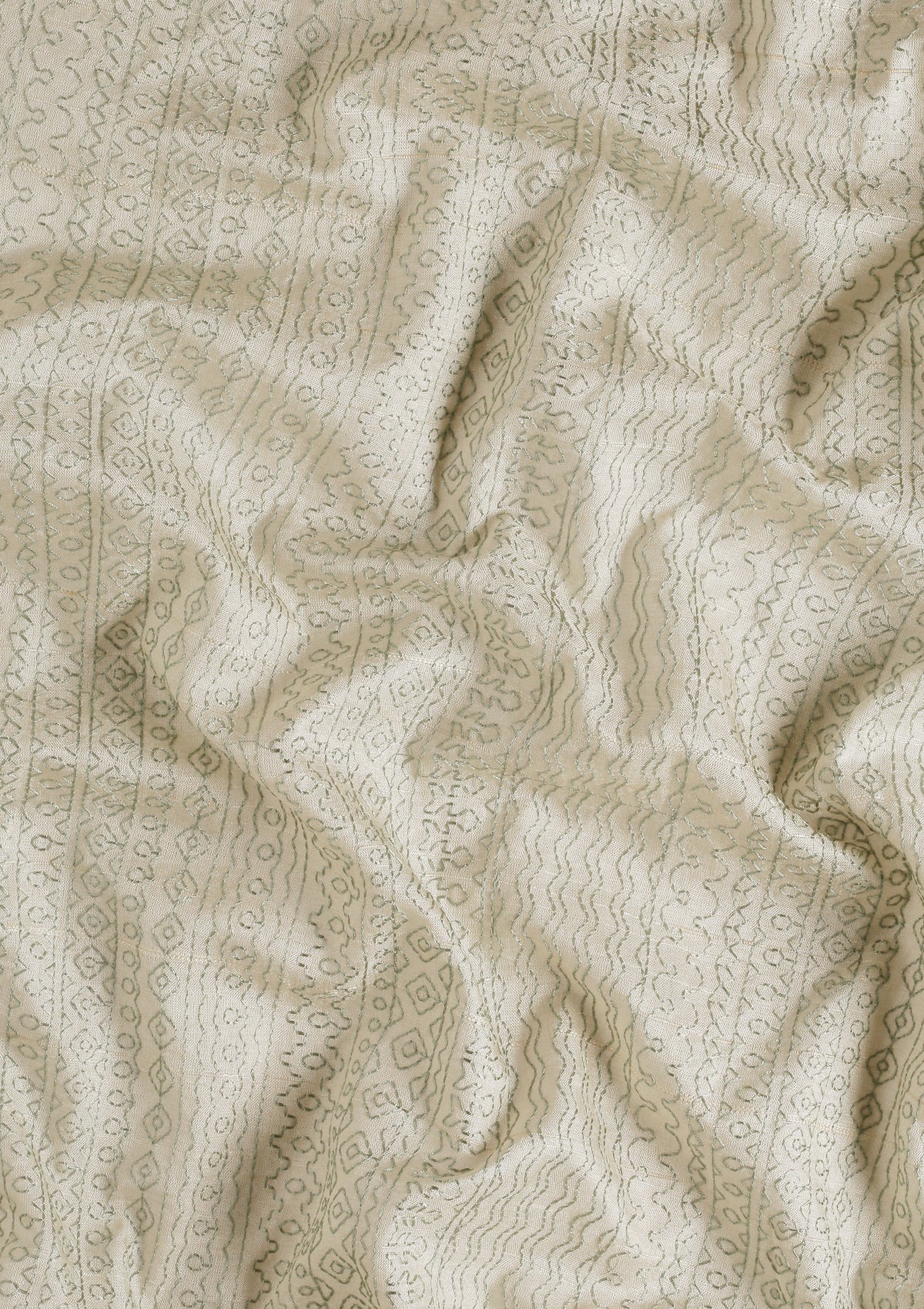 Cream Fancy Embroidery Tussar Saree - Taashi