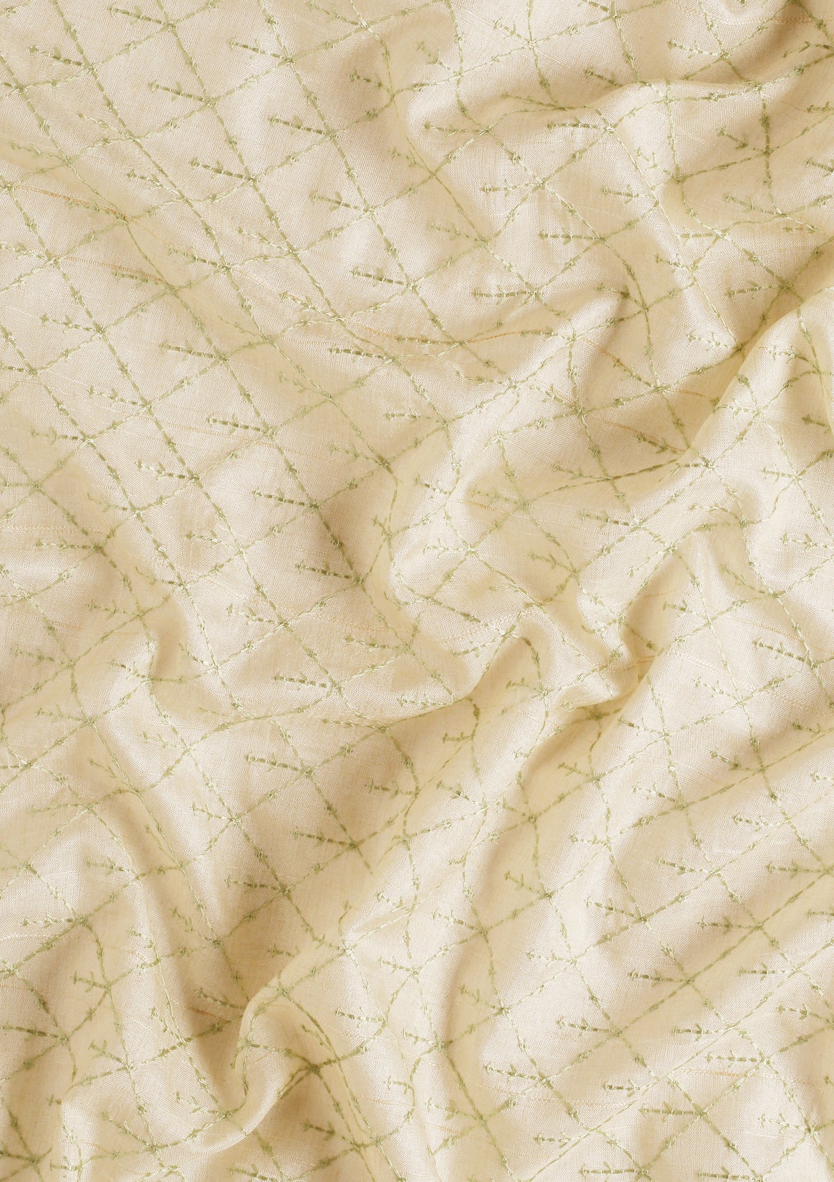 Cream Fancy Embroidery Tussar Saree - Taashi