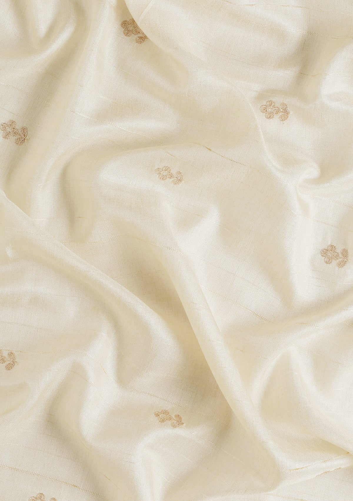 Cream Fancy Embroidery Tussar Saree - Taashi