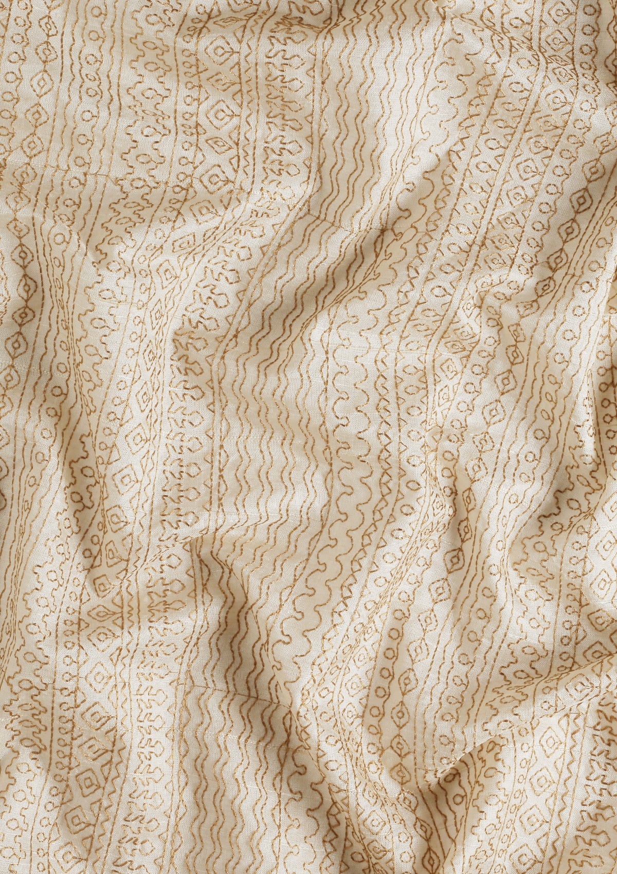 Cream Fancy Embroidery Tussar Saree - Taashi