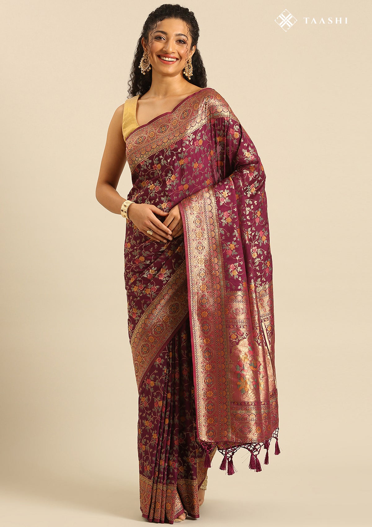 Purple Banarasi Silk Saree
