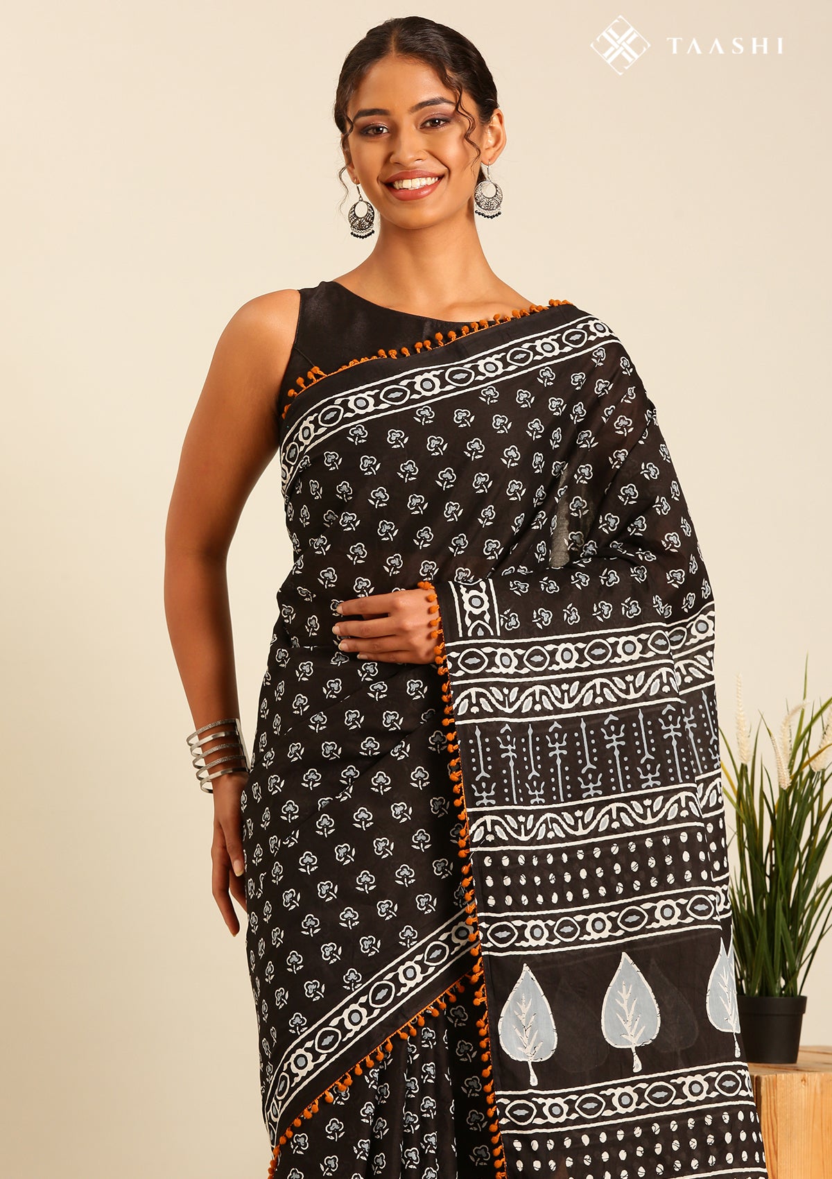 Black Cotton Saree