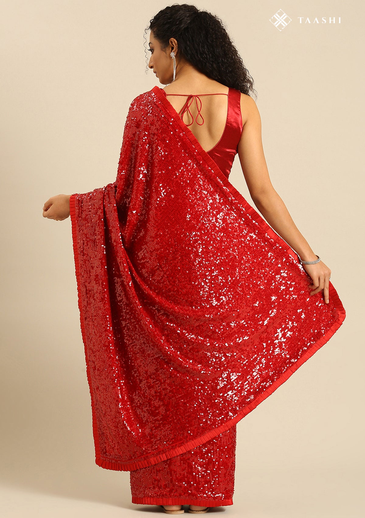 Red Chiffon Saree