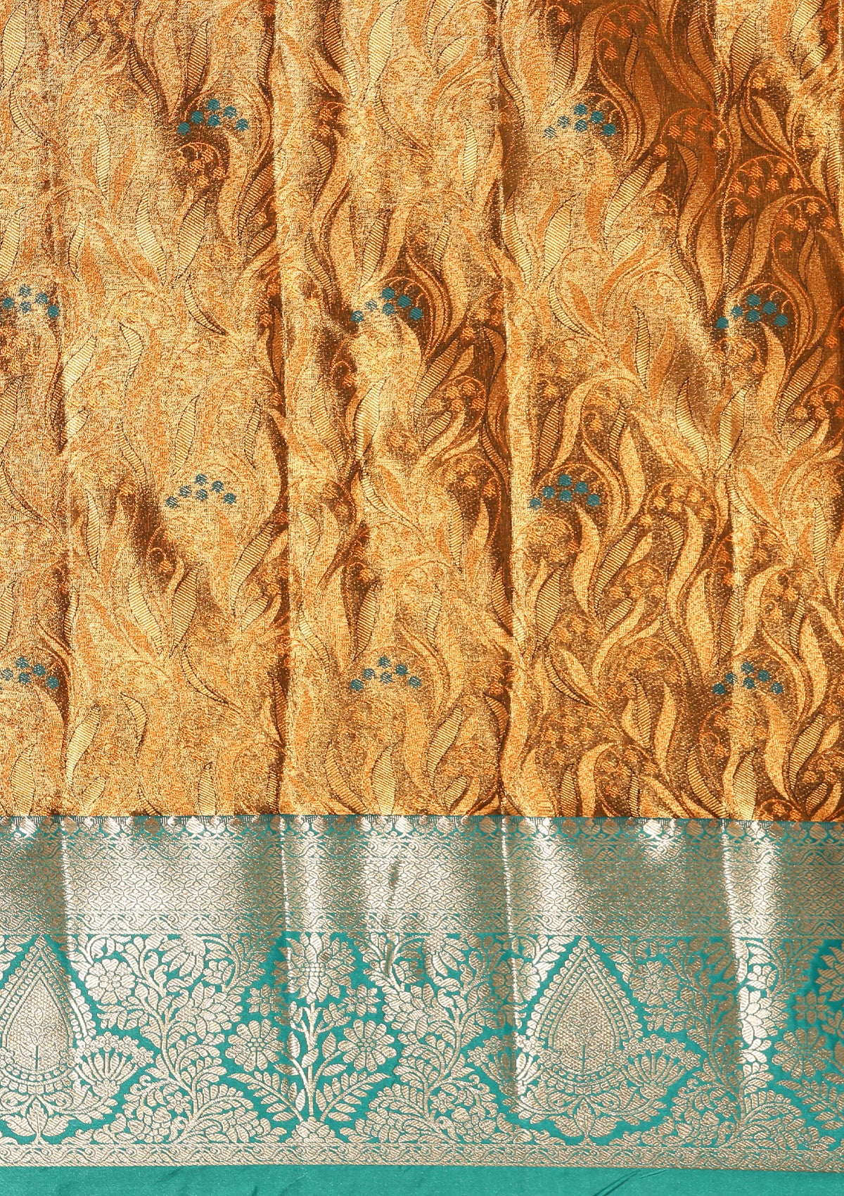 Dark Copper Jacquard Pattern Kanchipuram Saree