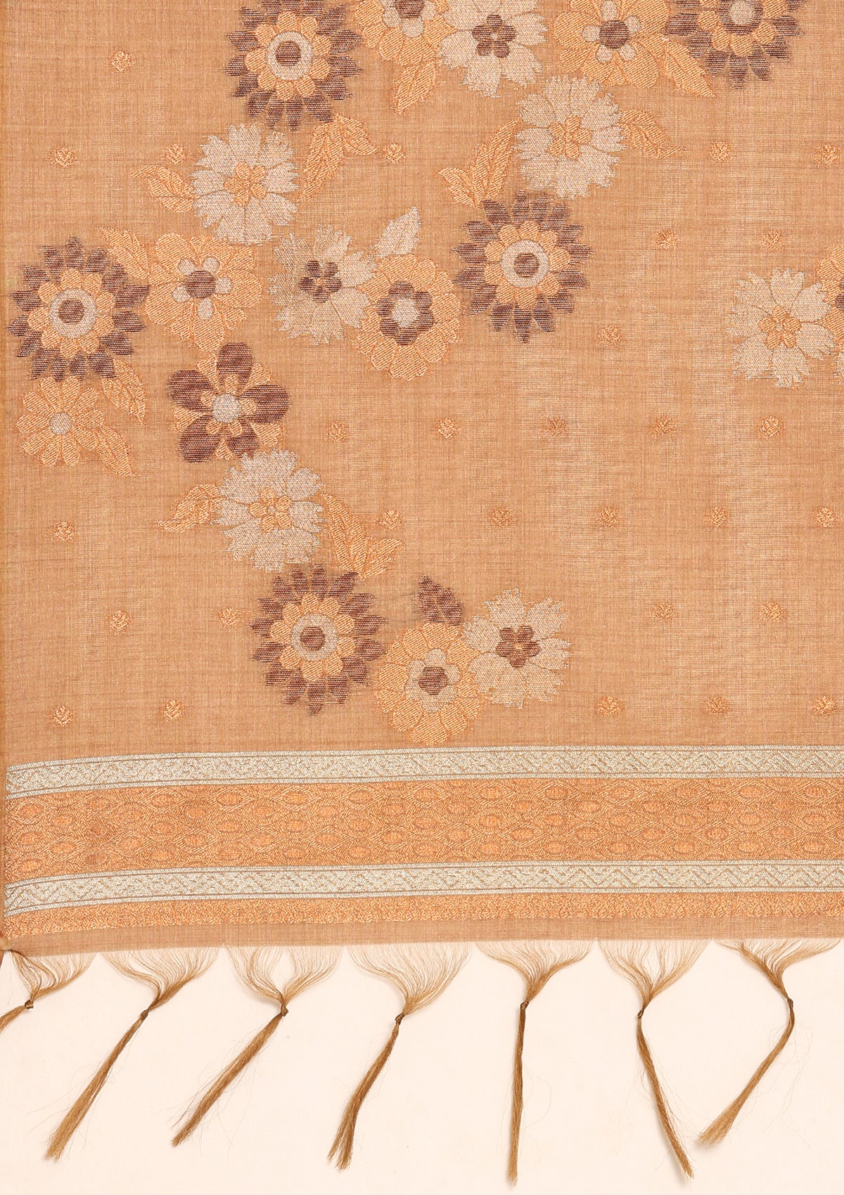 Brown Floral Saree