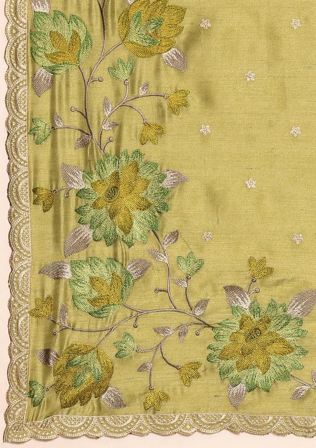 Green Linen Floral