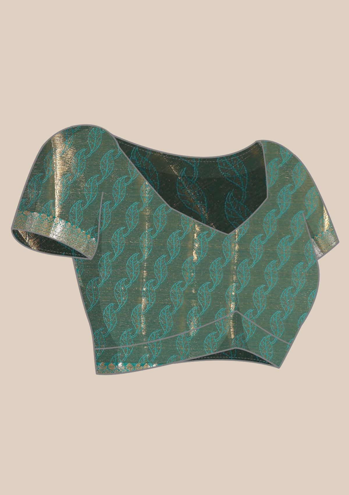 Dark Copper Jacquard Pattern Kanchipuram Saree