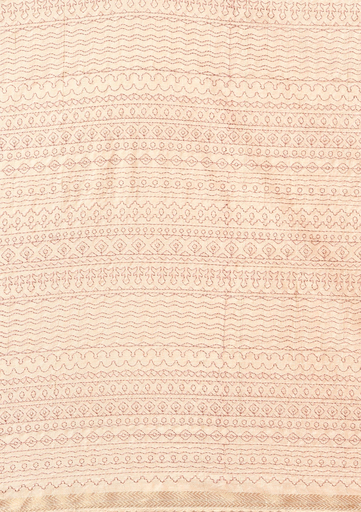 Cream Fancy Embroidery Tussar Saree - Taashi