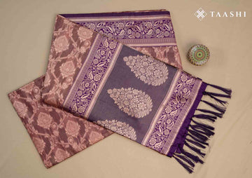 Pink Jacquard Woven Silk Saree - Taashi