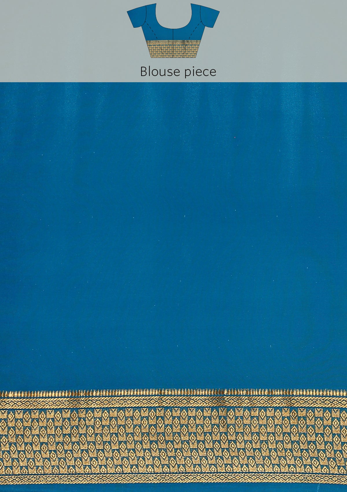 Blue And Pink Check Woven Mysore Silk Saree