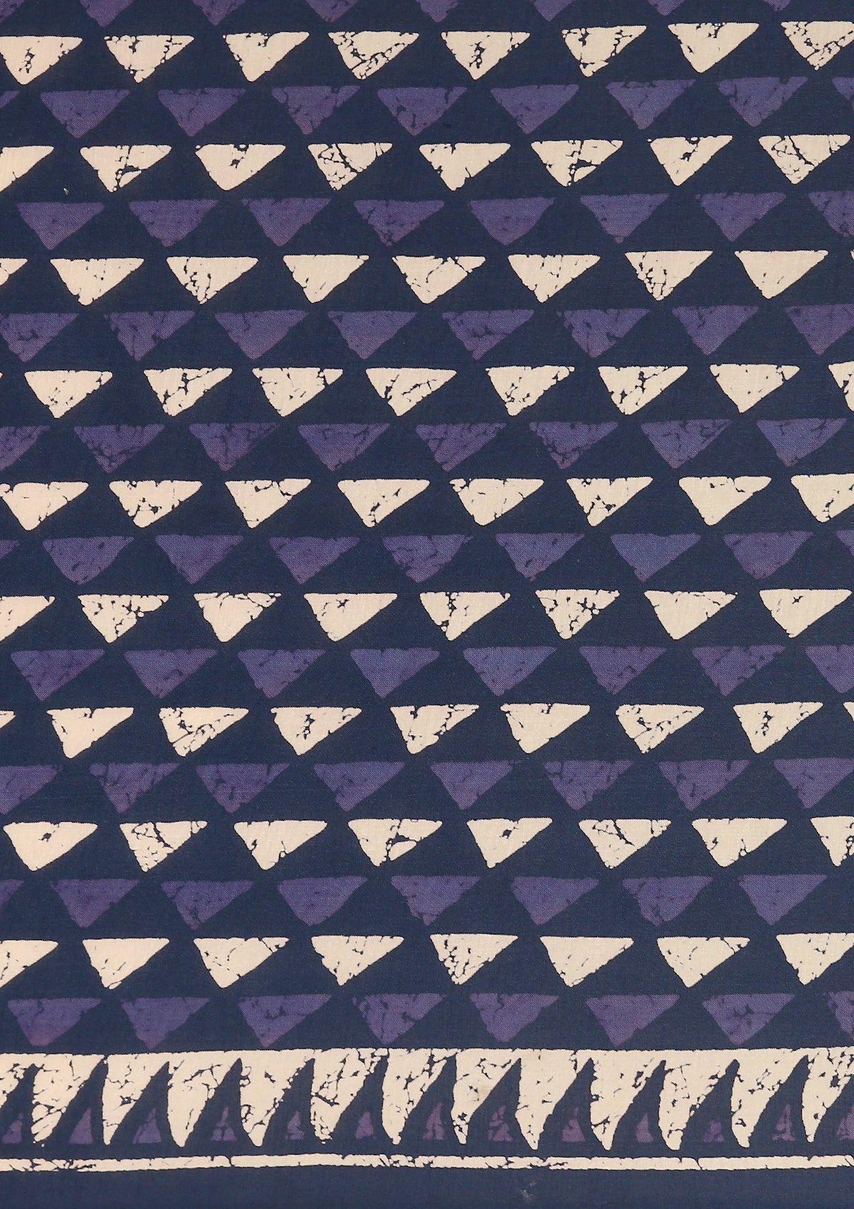 Indigo Block Printed Cotton Saree - Taashi