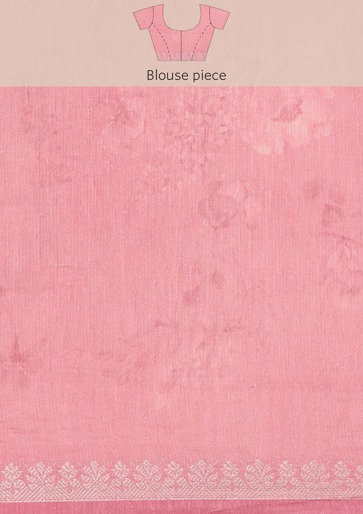 Pink Floral Printed Linen Saree