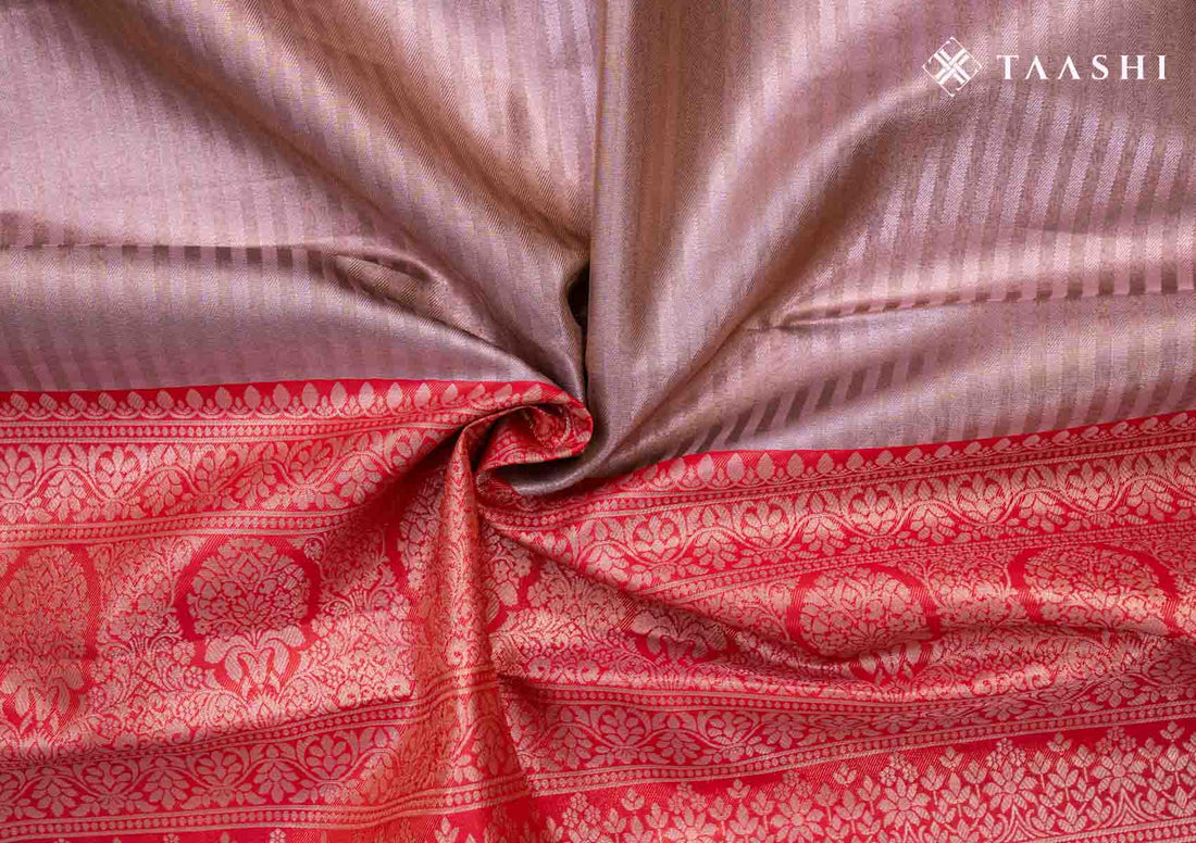 Brown And Red Color Kanchipuram Saree - Taashi