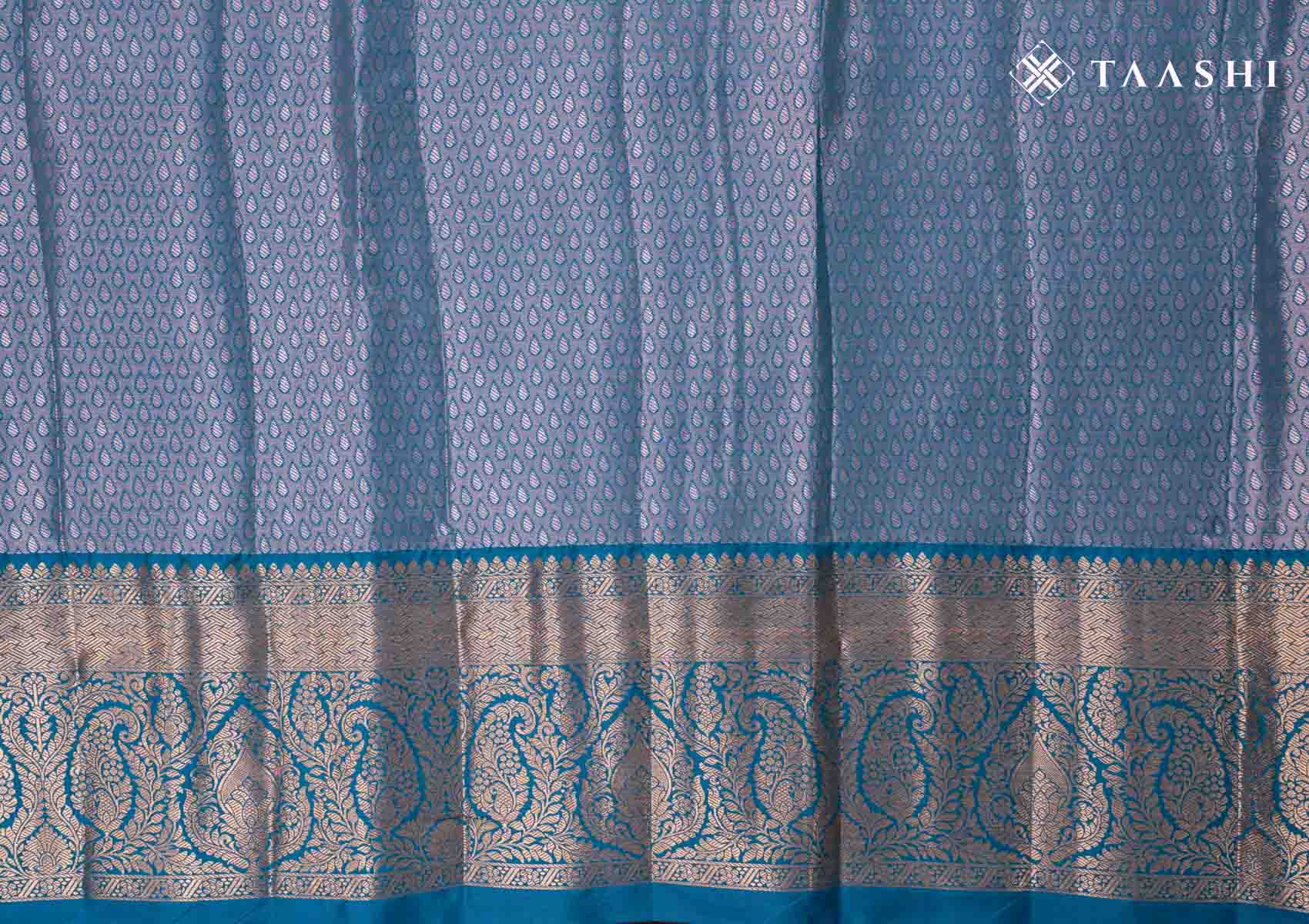 Pink And Teal Kanchipuram Saree - Taashi