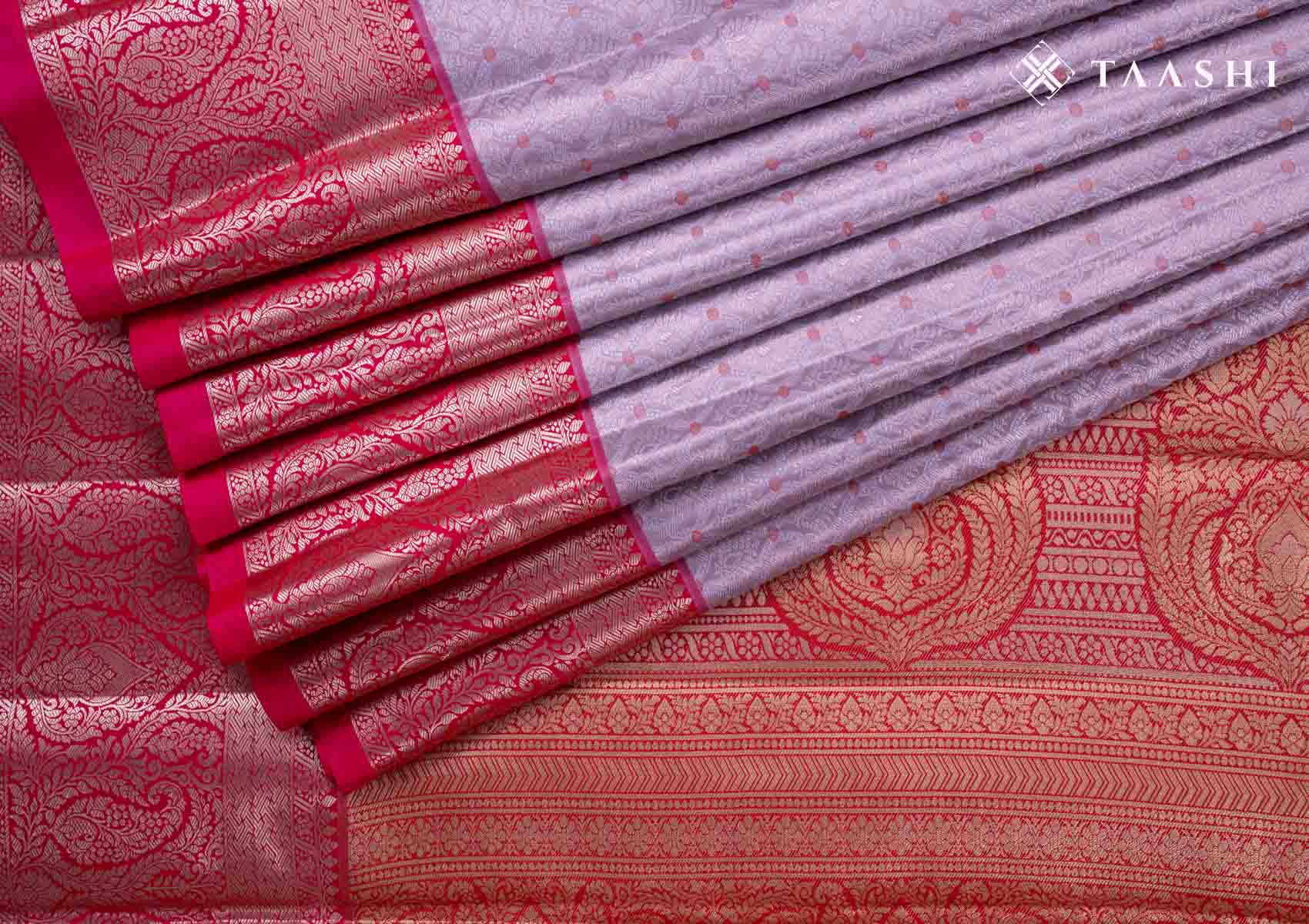 Rose Gold And Pink Kanchipuram Saree - Taashi