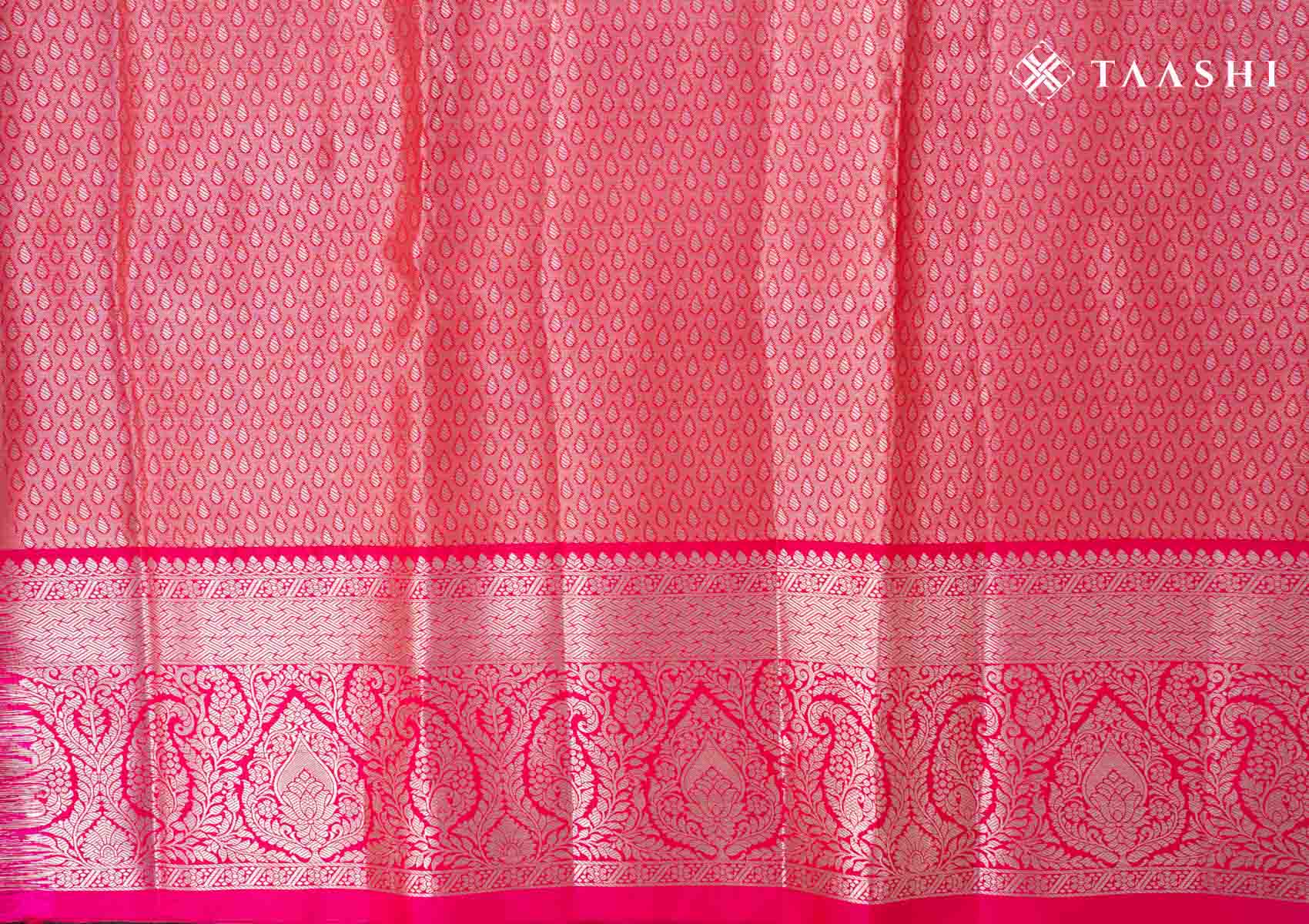 Rose Gold And Pink Kanchipuram Saree - Taashi