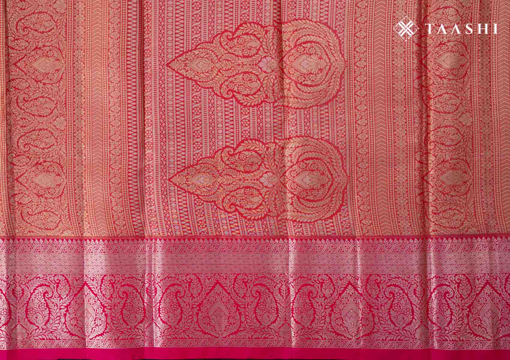 Rose Gold And Pink Kanchipuram Saree - Taashi