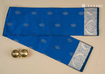 Midnight Blue Butta Kanchipuram Saree - Taashi