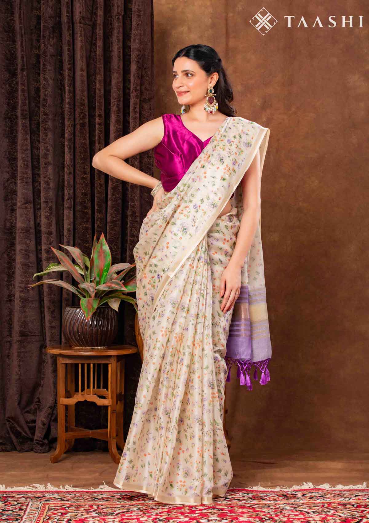 Beige Saree