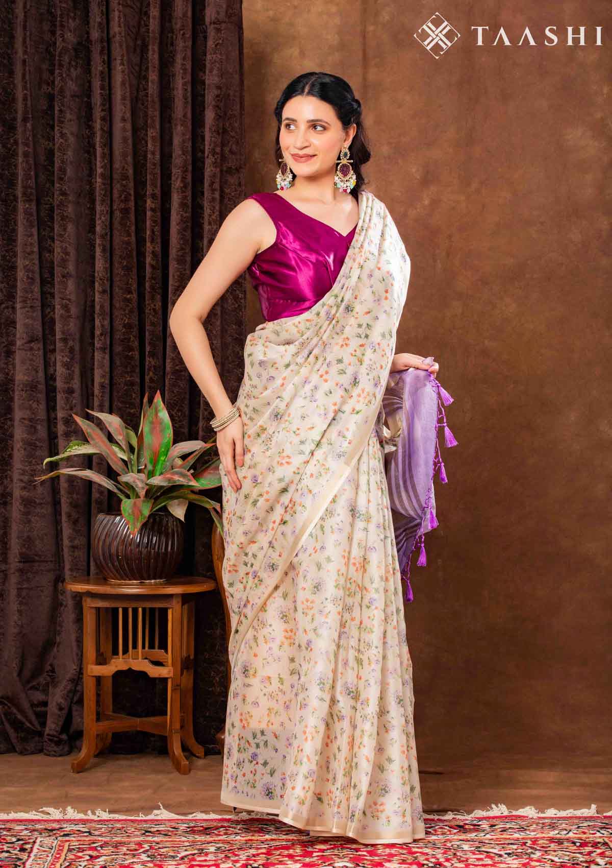 Beige Saree