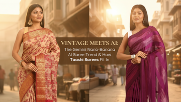 Vintage Meets AI: The Gemini Nano-Banana AI Saree Trend &amp; How Taashi Sarees Fit In