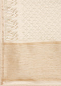 Cream Fancy Embroidery Tussar Saree - Taashi