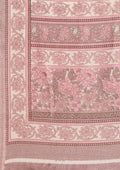 Dusty Pink A/O Floral Printed Art Tussar Matka Silk Saree - Taashi