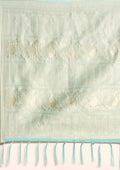 Sky Blue Traditional Temple Pattern Tussar Saree - Taashi