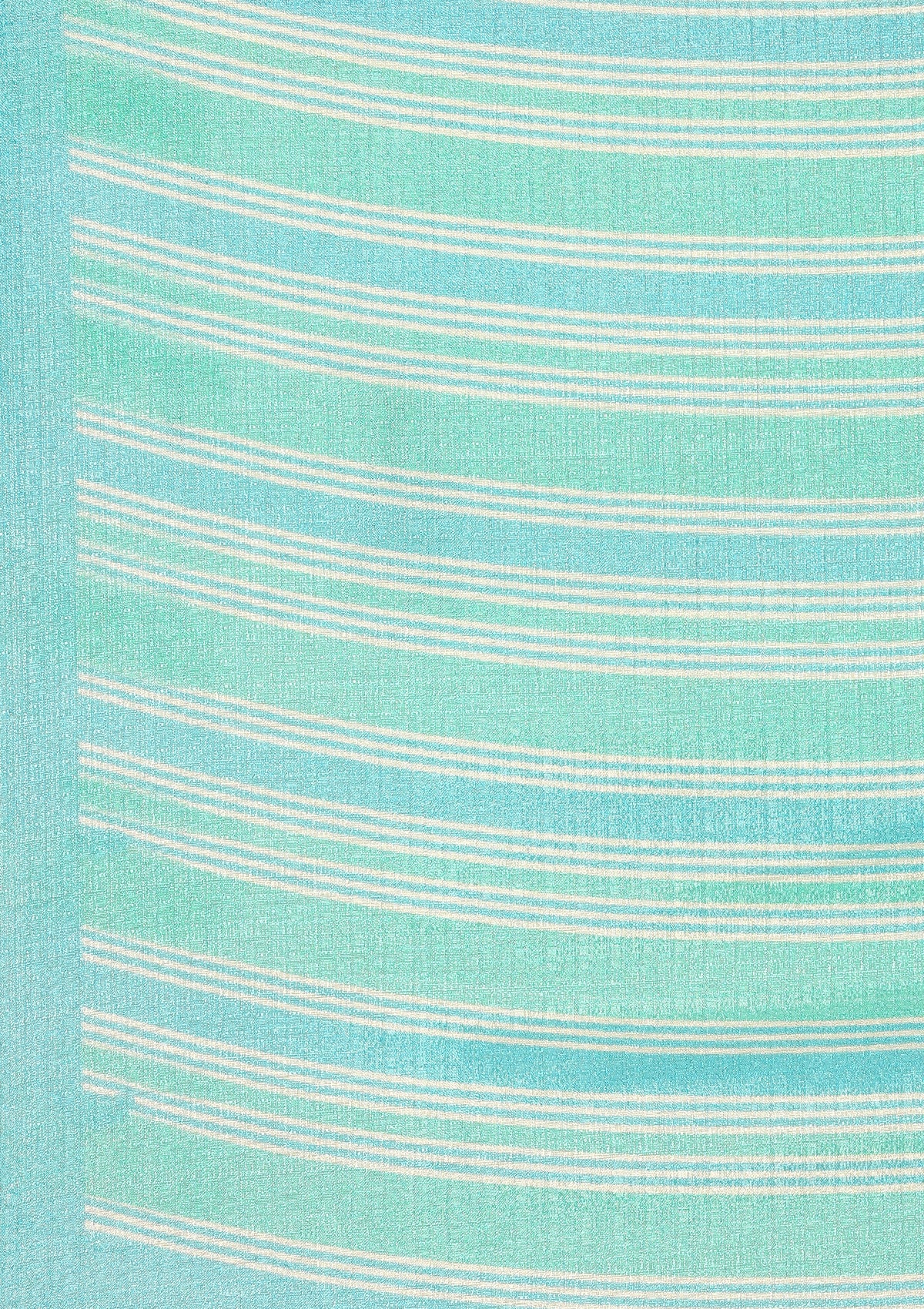 Cream Contrast Zigzag Printed Art Tussar Matka Silk Saree - Taashi