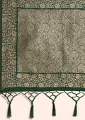 Dark Green Butta Woven Tussar Saree - Taashi
