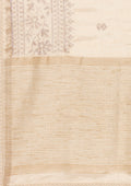 Cream Fancy Embroidery Tussar Saree - Taashi