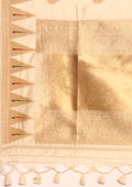 Cream Traditional Zari Woven Tussar Saree - Taashi