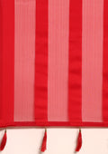 Red Striped Chiffon Saree - Taashi