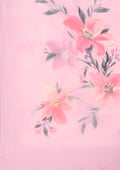 Dusty Pink Multicolor Floral Printed Georgette Saree - Taashi