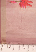 Mauve Floral Printed Tussar Saree - Taashi