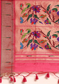 Pink Paithani Pattern Tussar Saree - Taashi