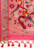 Pink Paithani Pattern Tussar Saree - Taashi