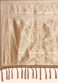 Beige Jaal Woven Tussar Saree - Taashi