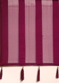 Purple Striped Chiffon Saree - Taashi