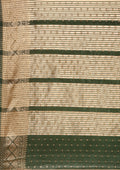 Dark Green Traditional Zari Butta Woven Tussar Saree - Taashi