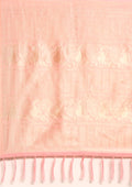 Pastel Pink Traditional Temple Pattern Tussar Saree - Taashi