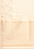 Cream Fancy Embroidery Tussar Saree - Taashi