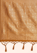 Mustard Yellow Traditional Pattern Woven Tussar Saree - Taashi
