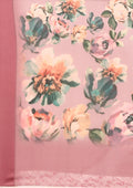 Dusty Pink Floral Printed Georgette Saree - Taashi