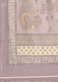 Cream And Mauve Jaal Floral Printed Art Tussar Matka Silk Saree - Taashi