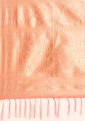 Pastel Peach Traditional Woven Tussar Saree - Taashi