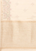 Cream Fancy Embroidery Tussar Saree - Taashi