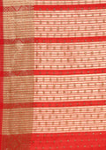 Red Traditional Zari Butta Woven Tussar Saree - Taashi